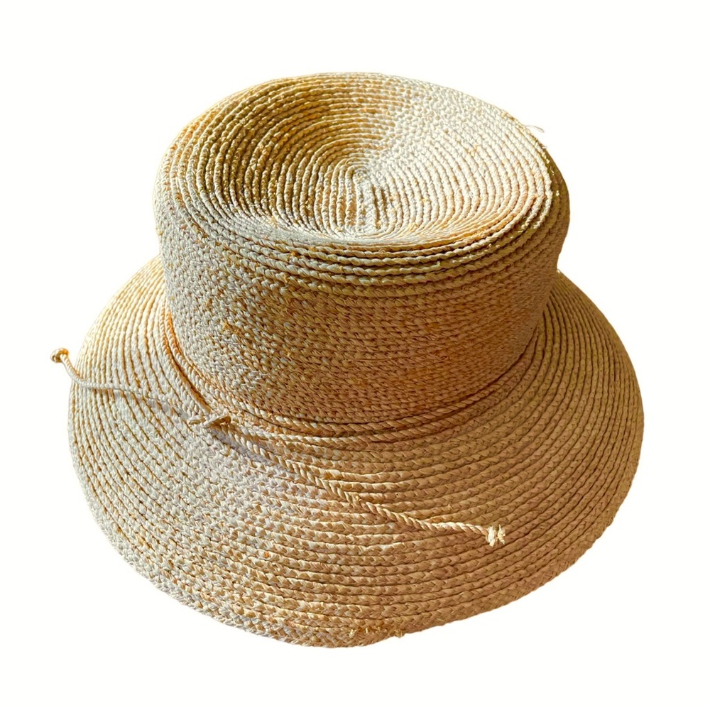 Rare Vintage Kaminski Bucket Hat 100% Raffia Straw, Handwoven Made in Australia